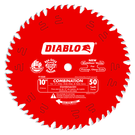 Diablo 10 x 50-Teeth Combination Saw Blade for Wood-10-5/8