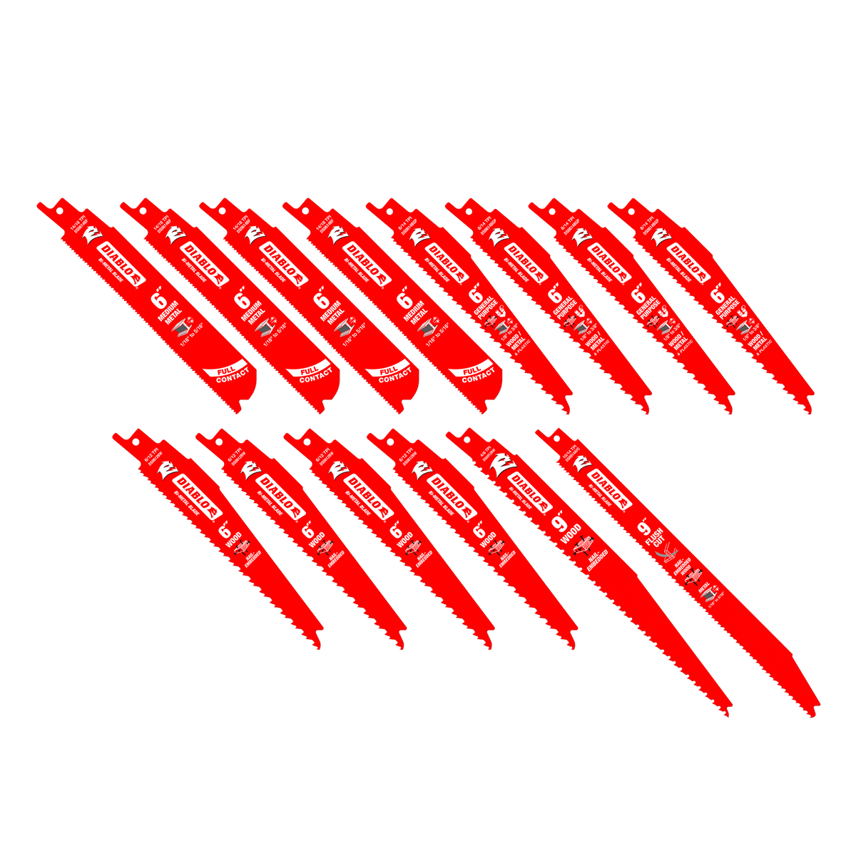 Diablo Bi-Metal Reciprocating Saw Blade Set-14 pieces