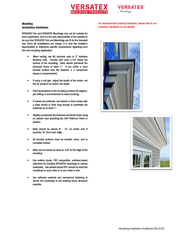 Versatex Moulding Installation-PDF