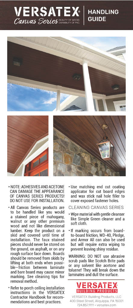 Versatex Canvas Series Handling Guide-PDF