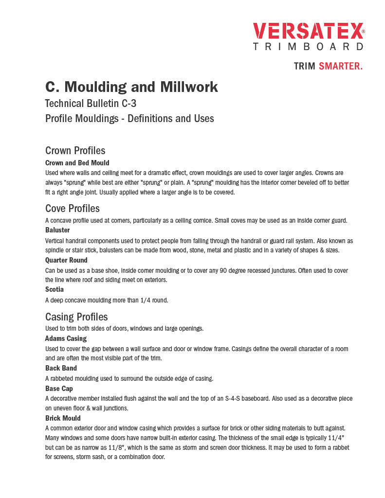Versatex Moulding Uses-PDF