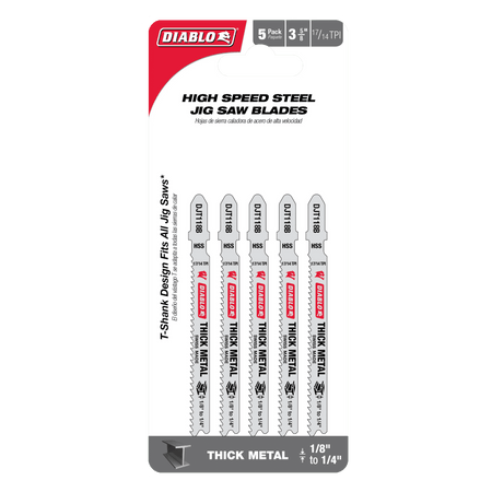 Diablo 3-5/8in High Speed Steel T-Shank Jig Saw Blades for Metal