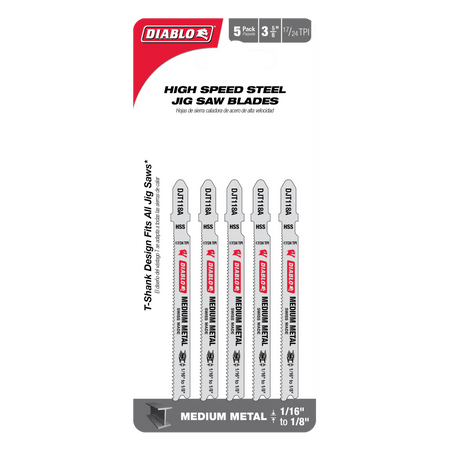 Diablo 3-5/8in High Speed Steel T-Shank Jig Saw Blades for Metal