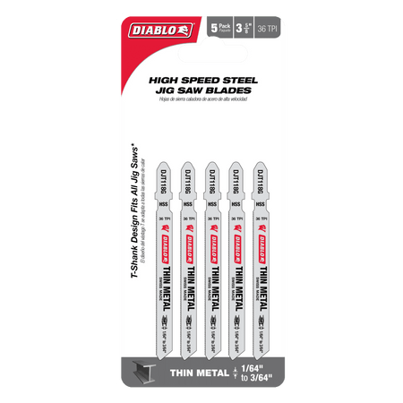 Diablo 3-5/8 High Speed Steel T-Shank Jig Saw Blades for Metal-Medium Metal-5