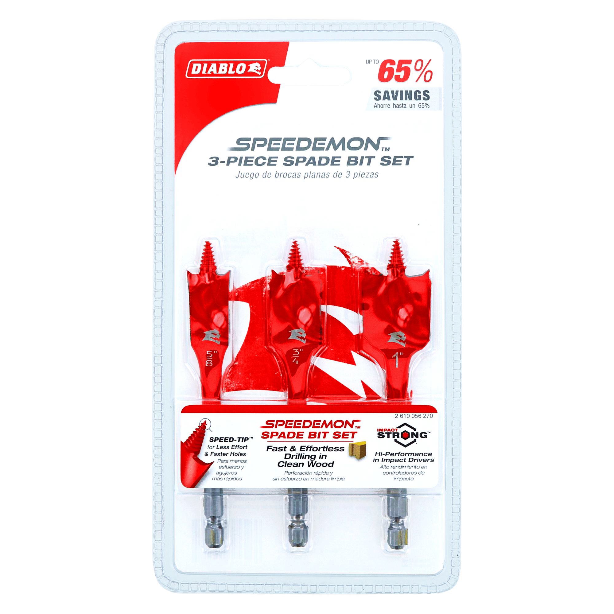 Diablo Spade Bit Set for Wood-6 pc Spade Bit Set for Wood