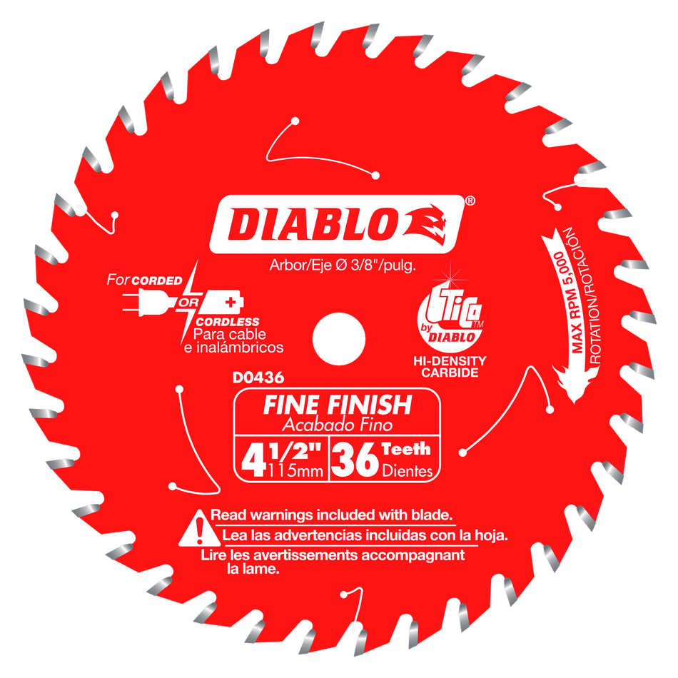 Diablo Fine Finish Saw Blade-4-1/2-3/8