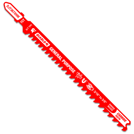 Diablo 5-1/4in 5/7TPI Carbide Jig Saw Blade for General Purpose Cuts-General Purpose-5-1/4in-5