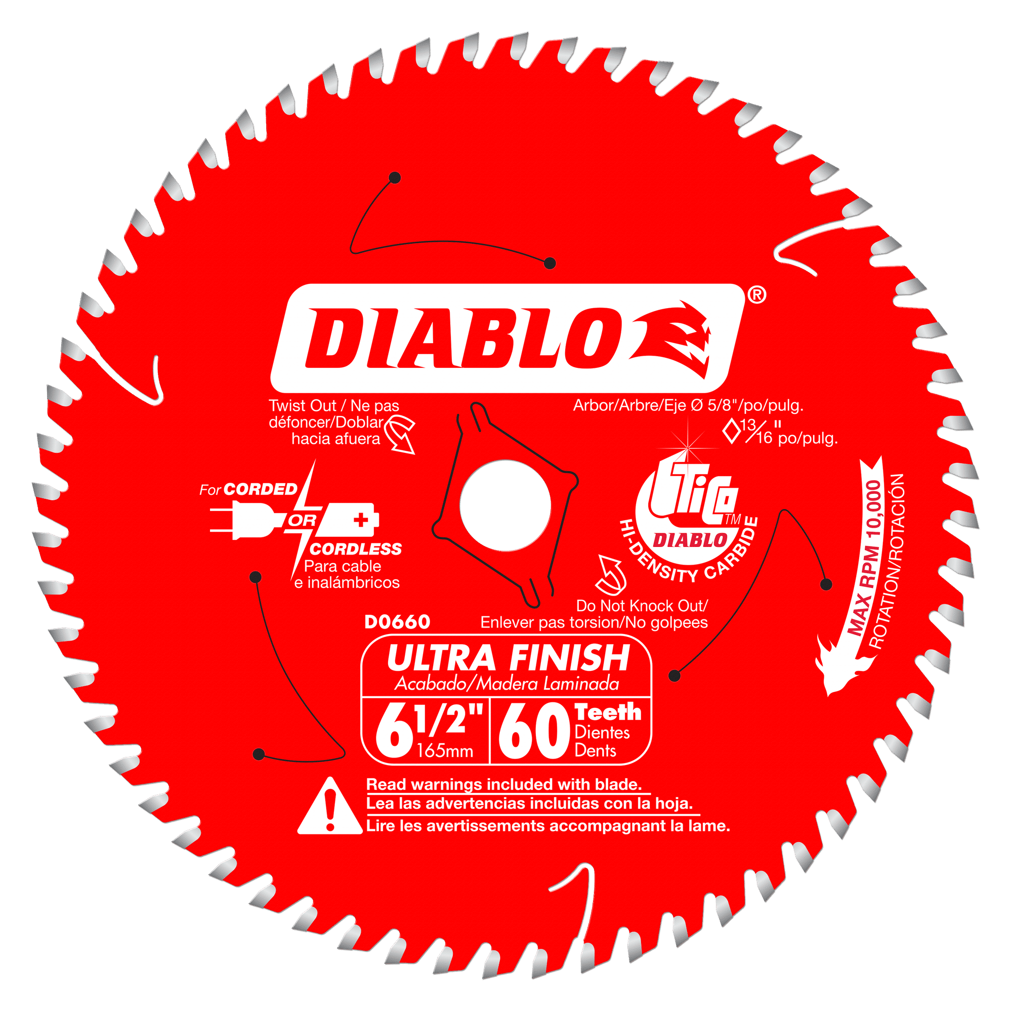 Diablo Ultra Finish Circular Saw Blades for Wood-6-1/2-5/8