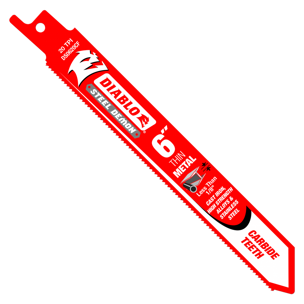 Diablo 20TPI Steel Demon Carbide Teeth Reciprocating Saw Blade for Thin Metal-6in