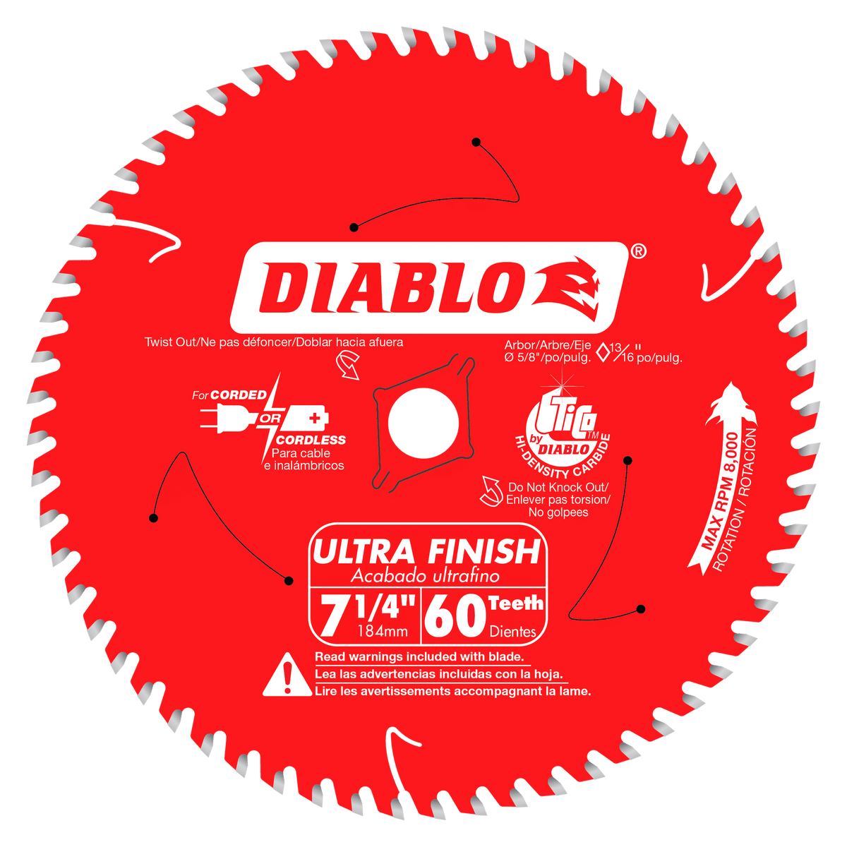 Diablo Ultra Finish Circular Saw Blades for Wood-7-1/4-5/8