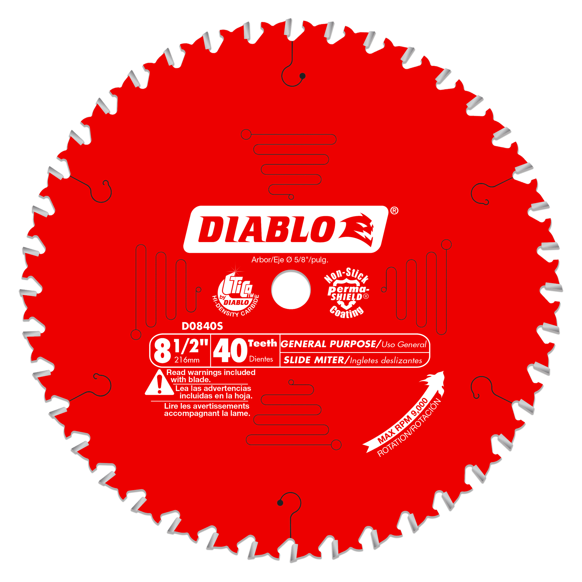Diablo General Purpose Saw Blade for Wood-8-1/2 Slide Miter-5/8