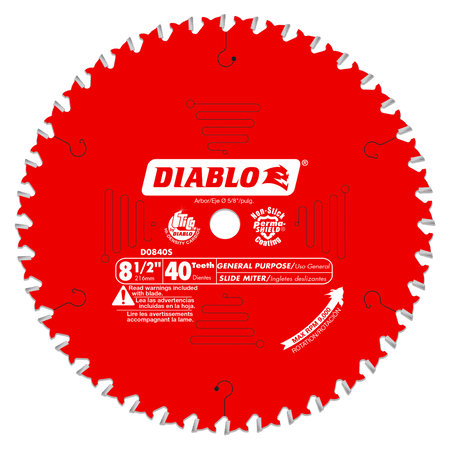 Diablo General Purpose Saw Blade for Wood-8-1/2 Slide Miter-5/8