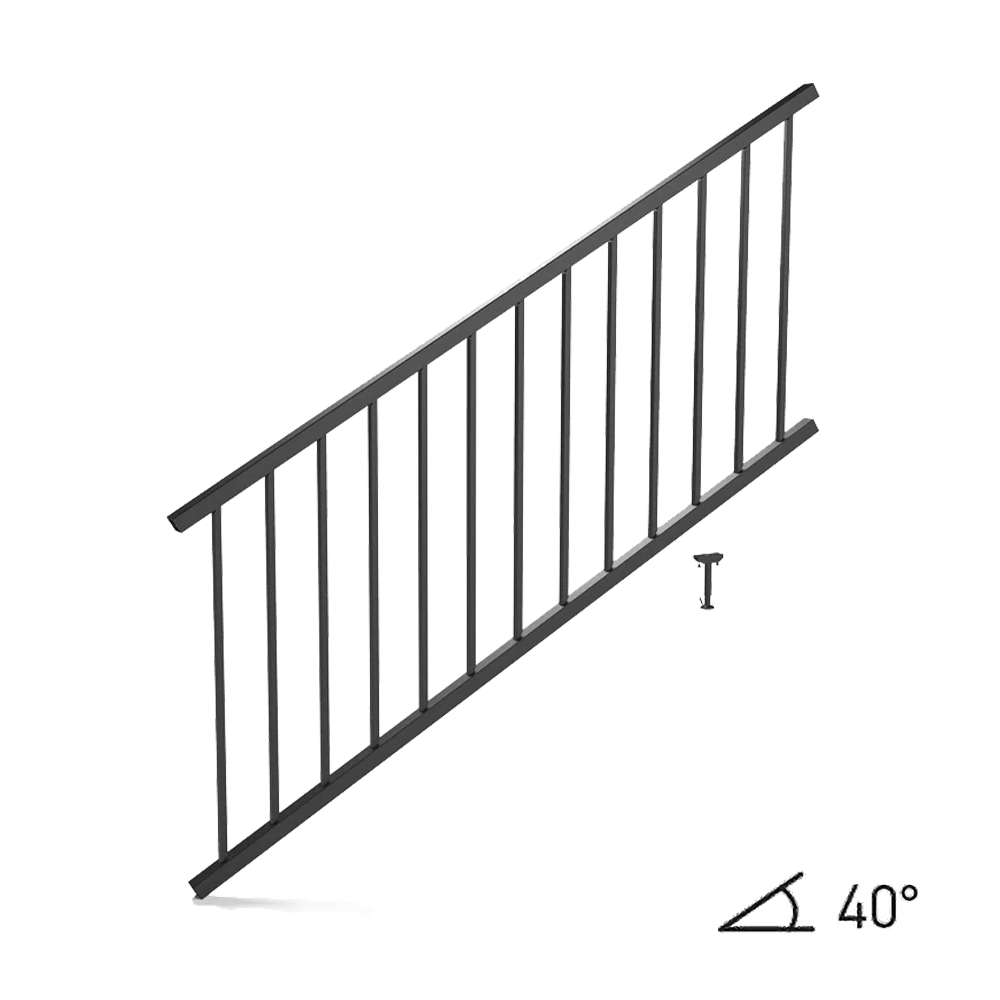 Fortress AL13 Home Adjustable Stair Rail Panel-Black Sand-6ft-32.5in