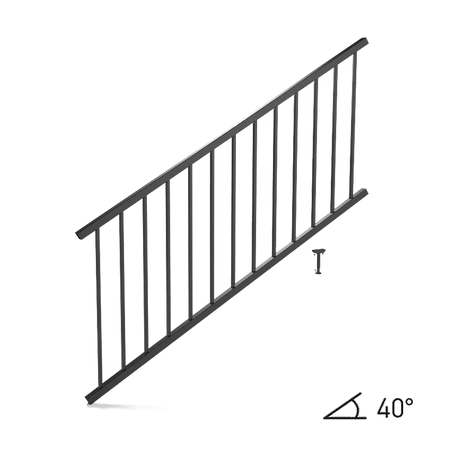 Fortress AL13 Home Adjustable Stair Rail Panel-Black Sand-6ft-32.5in