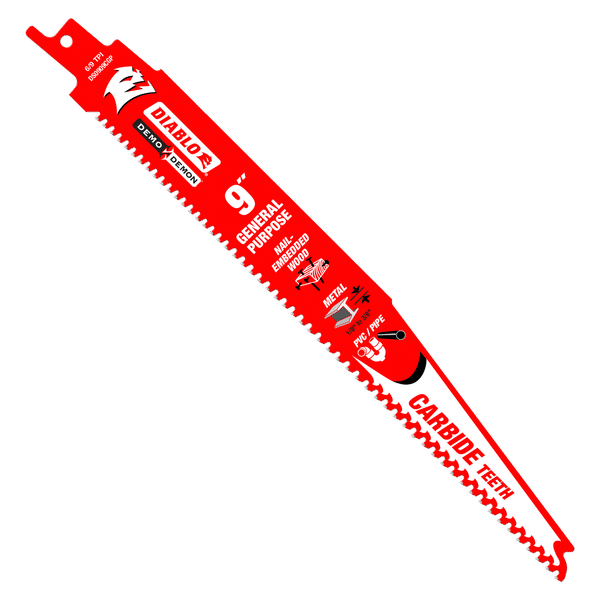 Diablo Demo Demon Carbide Teeth Reciprocating Saw Blade for General Purpose Cuts-6-3