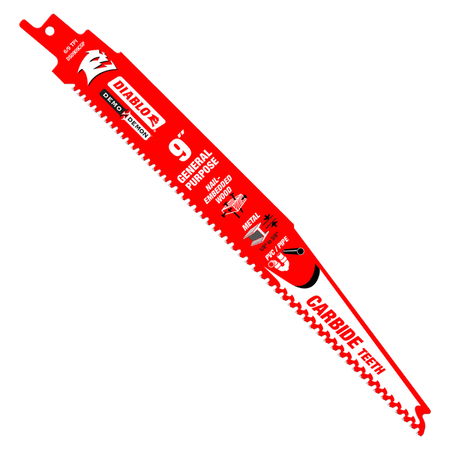 Diablo Demo Demon Carbide Teeth Reciprocating Saw Blade for General Purpose Cuts-6-3