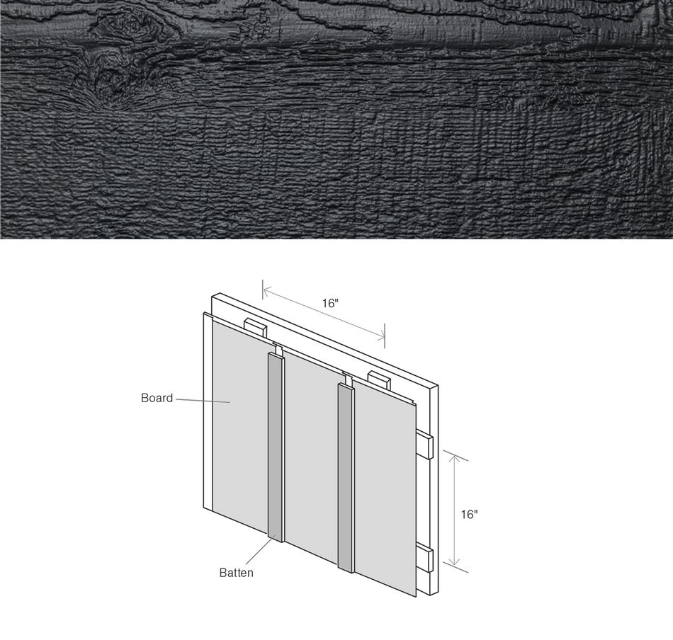 Maibec CanExel Board & Batten Engineered Siding in Black-Board
