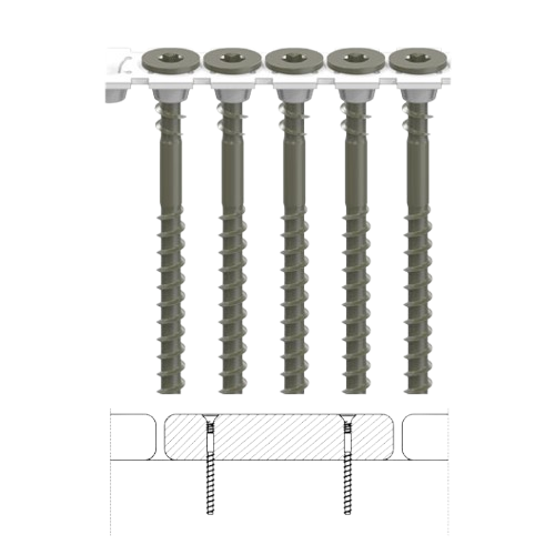 CAMO Collated Face Deck Screws for Pressure Treated-Green (Camo)-1000 ct.-Carbon steel