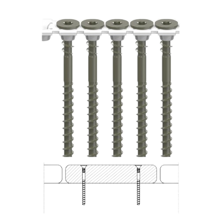 CAMO Collated Face Deck Screws for Pressure Treated-Green (Camo)-1000 ct.-Carbon steel