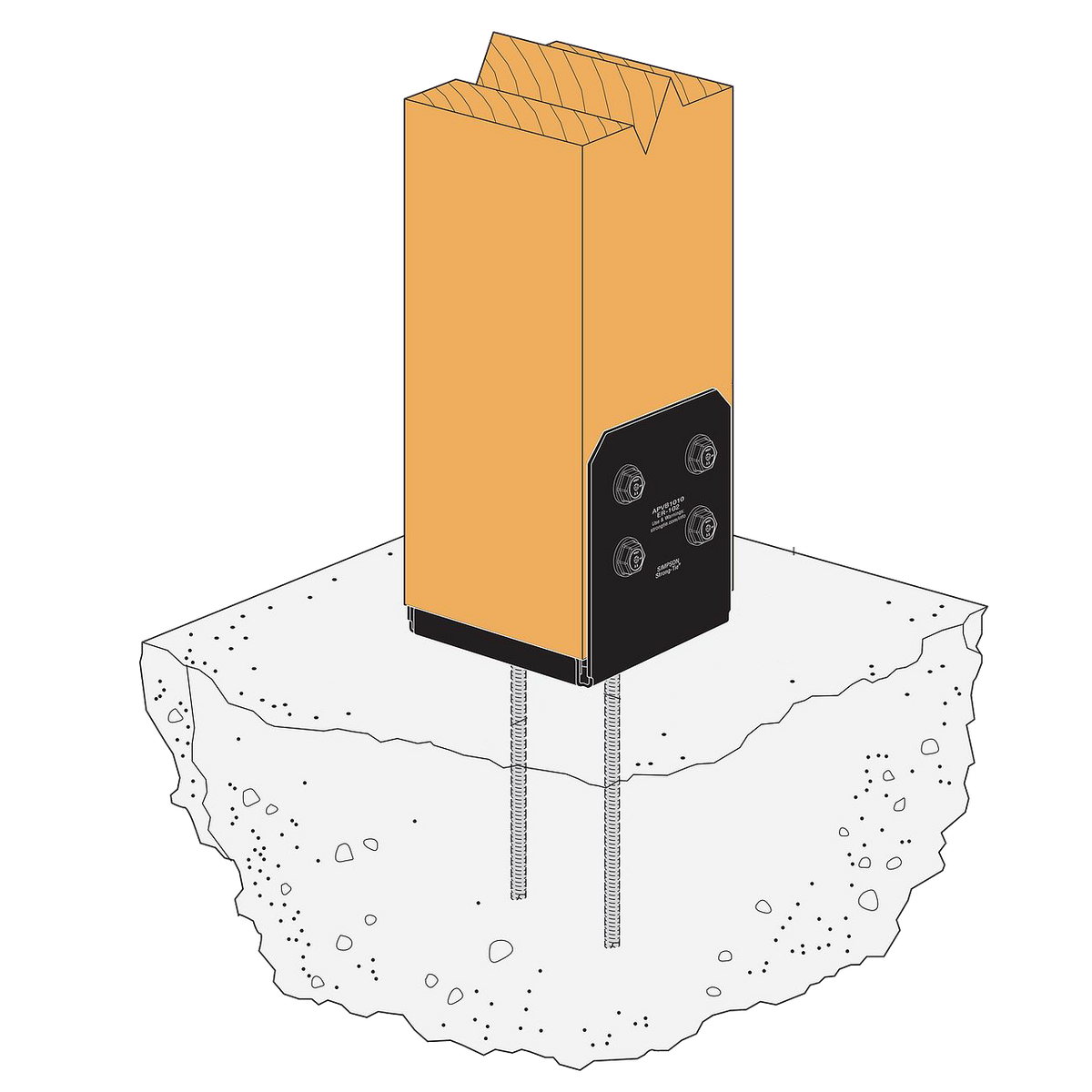 Simpson Strong-Tie APVB Adjustable Post Base-4inx4in