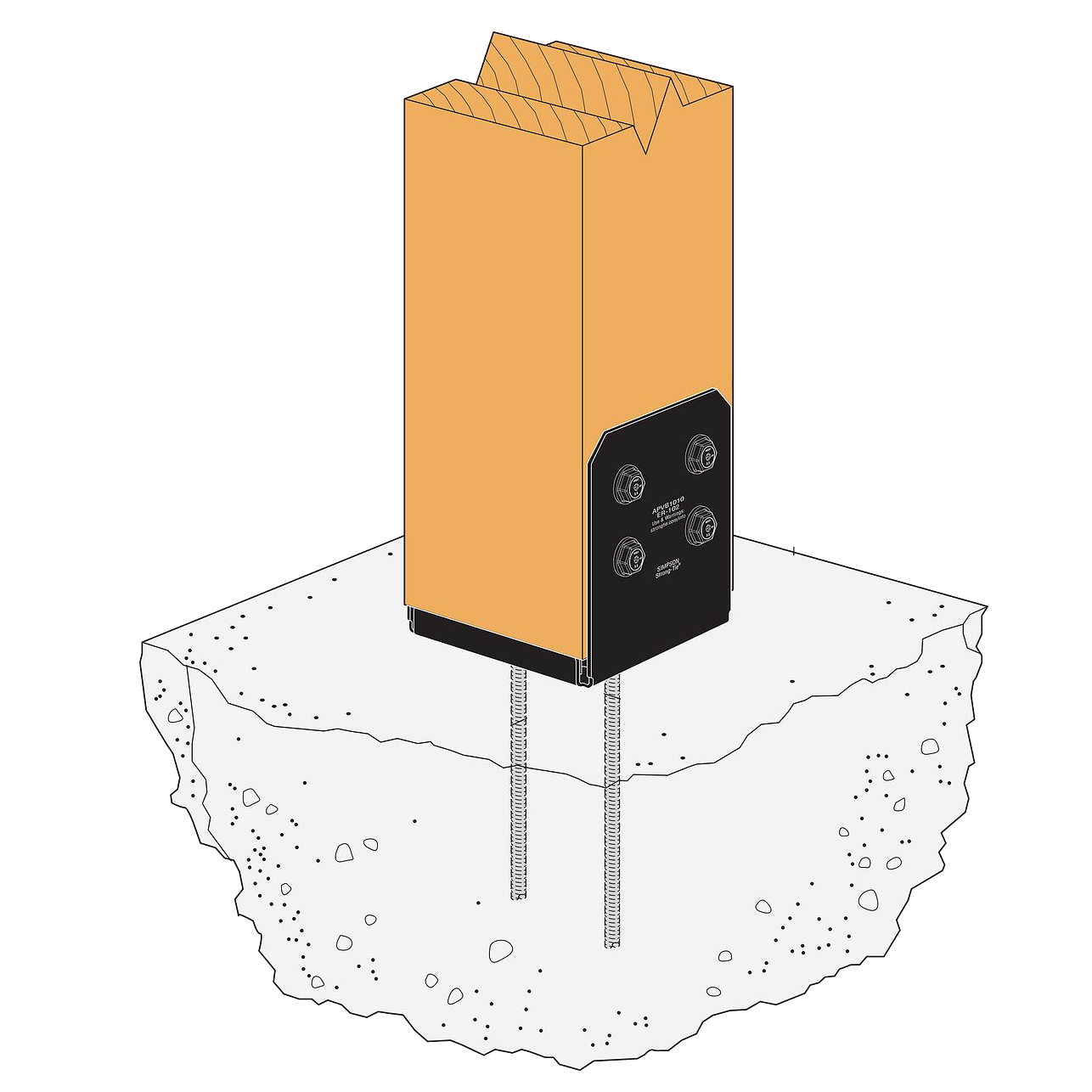 Simpson Strong-Tie APVB Adjustable Post Base-4inx4in