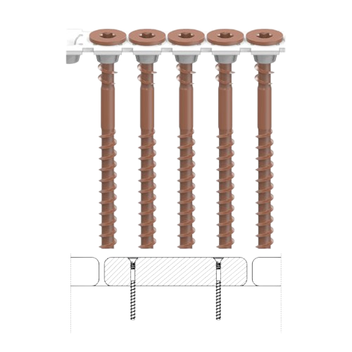CAMO Collated Face Deck Screws for Pressure Treated-Brown-1000 ct.-Carbon steel