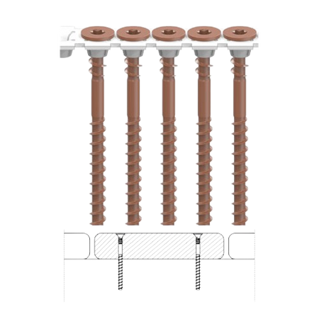 CAMO Collated Face Deck Screws for Pressure Treated-Brown-1000 ct.-Carbon steel