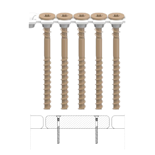 CAMO Collated Face Deck Screws for Pressure Treated-Tan (Camo)-1000 ct.-Carbon steel