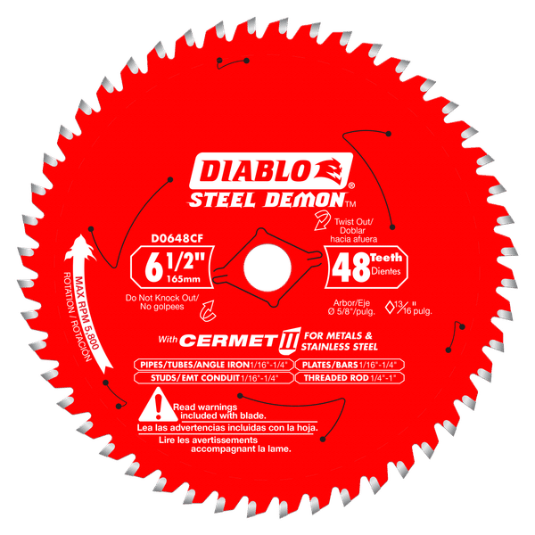 Diablo Cermet II Saw Blade for Medium Metal-for Medium Thick Metal-6-1/2in-5/8in