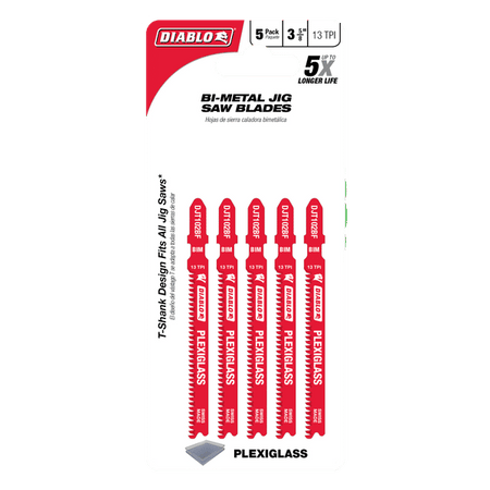 Diablo 3-5/8in 13TPI Bi-Metal Jig Saw Blades for Plexiglass
