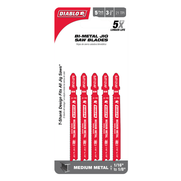 Diablo 3-5/8in 21TPI Bi-Metal Jig Saw Blades for Medium Metal