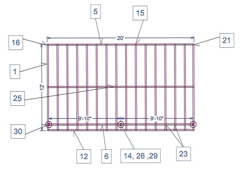 12' x 20' Deck Metal Frame Kit (Fortress Evolution)