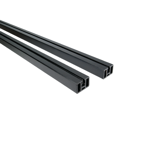 Fortress AL13 Plus Top & Bottom rails for Glass Panels-Black Sand