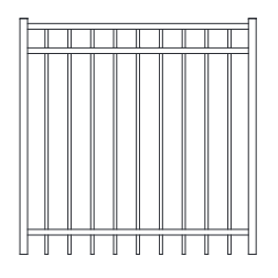 Fortress ATHENS 3-Rail FT/EB Gates-Gloss Black-4ft-48in