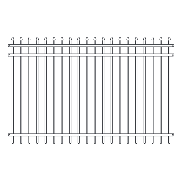 Fortress ATHENS 3-Rail Pressed Spear Fence Panels – DeckMart