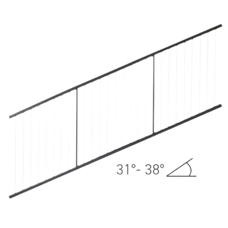 Fortress FE26 Vertical Cable Rail 34in Stair Panel-Black Sand-8ft-34in