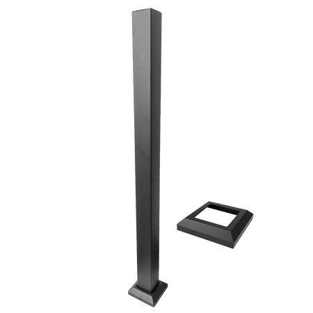 Fortress AL13 Plus 3inx3in Commercial Posts-Black Sand-39-1/2in-Blank Post