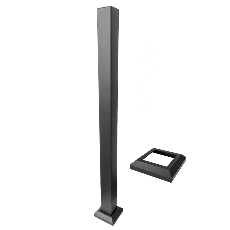 Fortress AL13 Plus 3inx3in Commercial Posts-Black Sand-39-1/2in-Blank Post