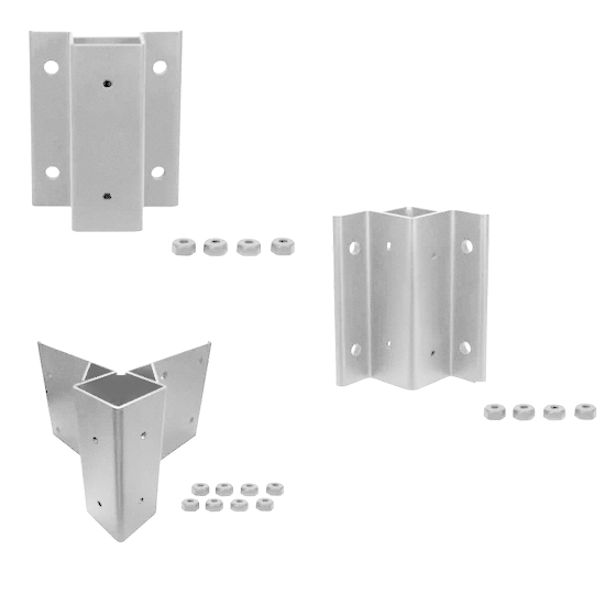 Fortress Fascia Mount Brackets-Black Sand-Inside Corner-3inx3in