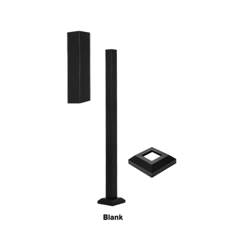 Fortress AL13 Home 2inx2in Posts-Black Sand-36in-End Post