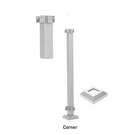 Fortress AL13 Home 2inx2in Posts-Black Sand-42in-Corner Post