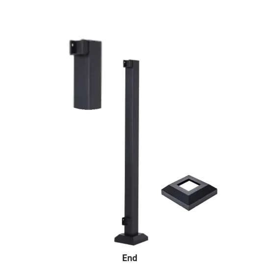 Fortress AL13 Home 2inx2in Posts-Black Sand-42in-End Post