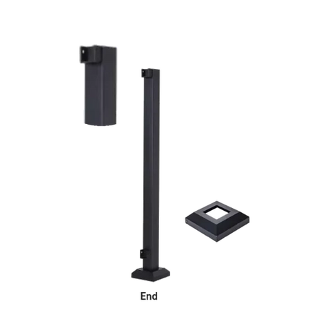 Fortress AL13 Home 2inx2in Posts-Black Sand-42in-End Post