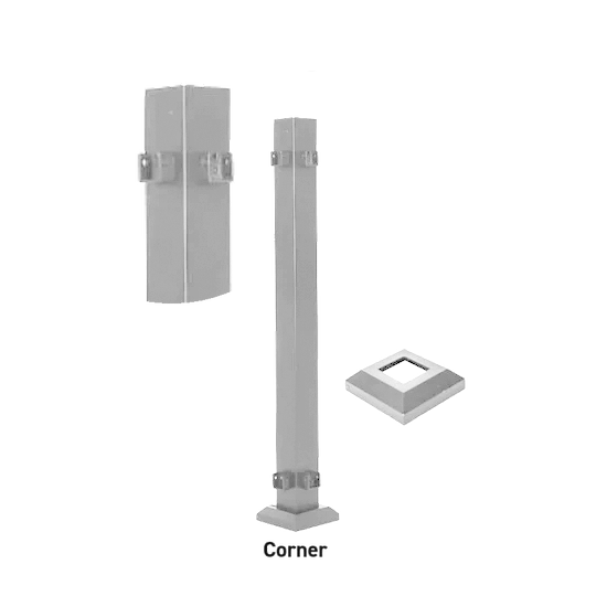 Fortress AL13 Home 3inx3in Posts-Black Sand-45-1/2in-Line Post