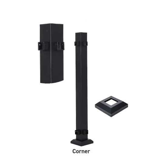 Fortress AL13 Home 3inx3in Posts-Black Sand-45-1/2in-End Post