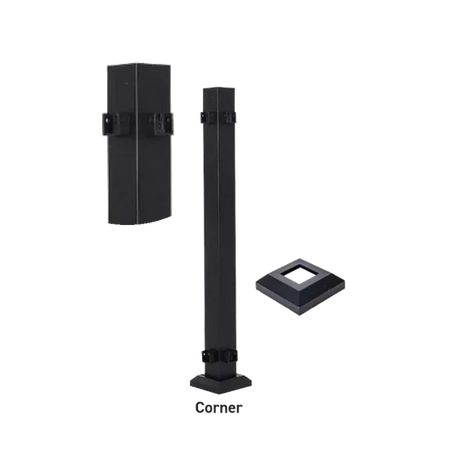 Fortress AL13 Home 3inx3in Posts-Black Sand-45-1/2in-End Post