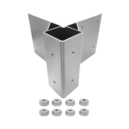 Fortress Fascia Mount Brackets-Black Sand-Straight-3inx3in