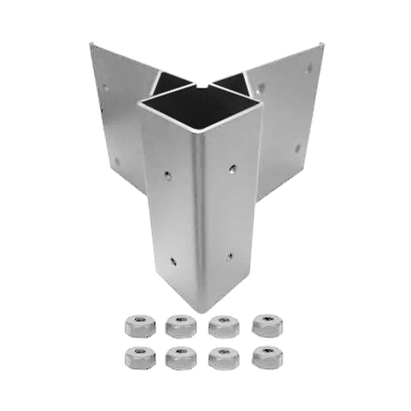 Fortress Fascia Mount Brackets-Black Sand-Straight-3inx3in