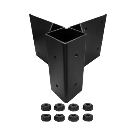 Fortress Fascia Mount Brackets-Black Sand-Straight-2inx2in