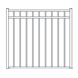 Fortress ATHENS 3-Rail FT/FB Gates-Gloss Black-4ft-48in